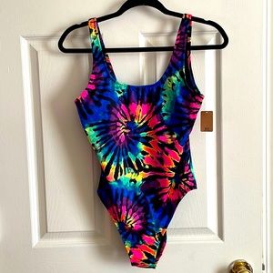 PINK tie dye one piece swimsuit